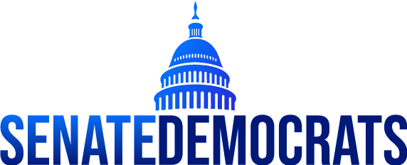 Senate Democrats logo in blue.